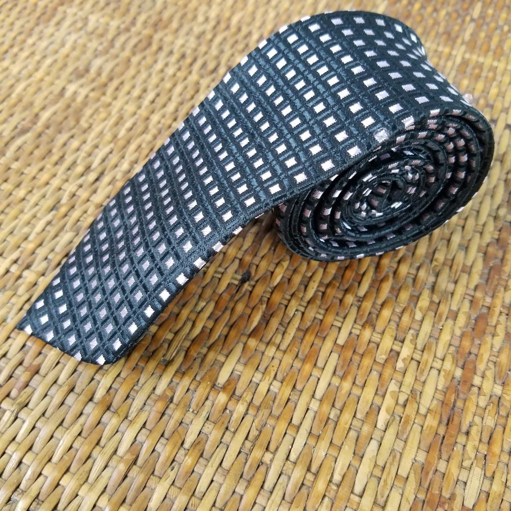 RAJA Handmade Skinny Tie Black/Silvery Pink